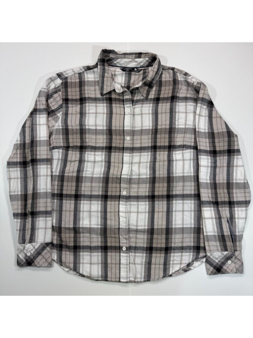 Riders by Lee Shirt Boys XL Black Cotton Flannel Plaid Button Up Streetwear